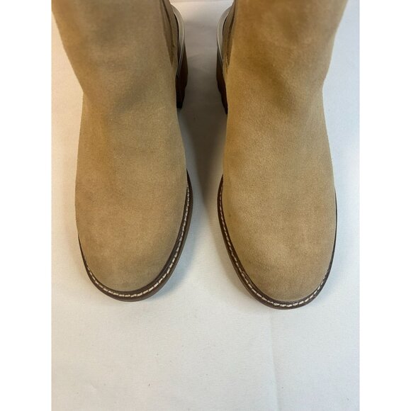Vince Camuto Kelivena Suede Chelsea Boots Taupe Womens 9W Chunky Lug Sole Block - Picture 4 of 14